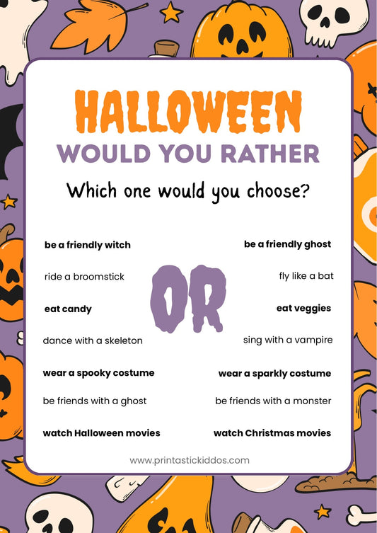Halloween “Would You Rather” Questions for Kids (+ Free Printable!)