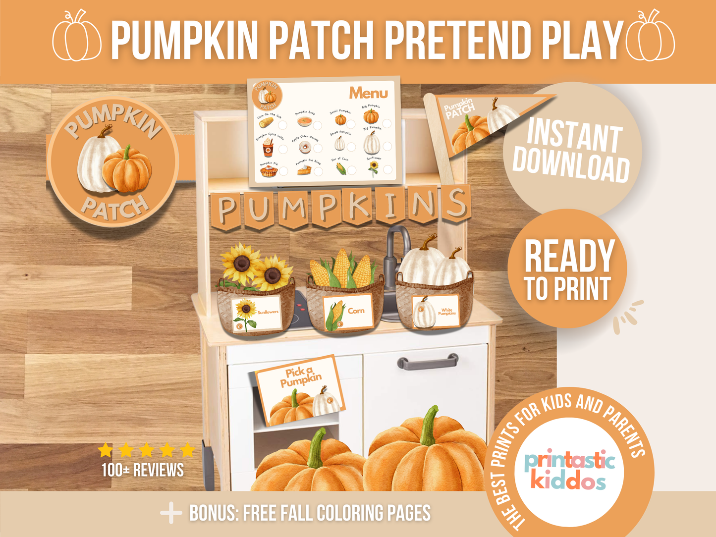 Printable Pumpkin Patch Pretend Play For Kids