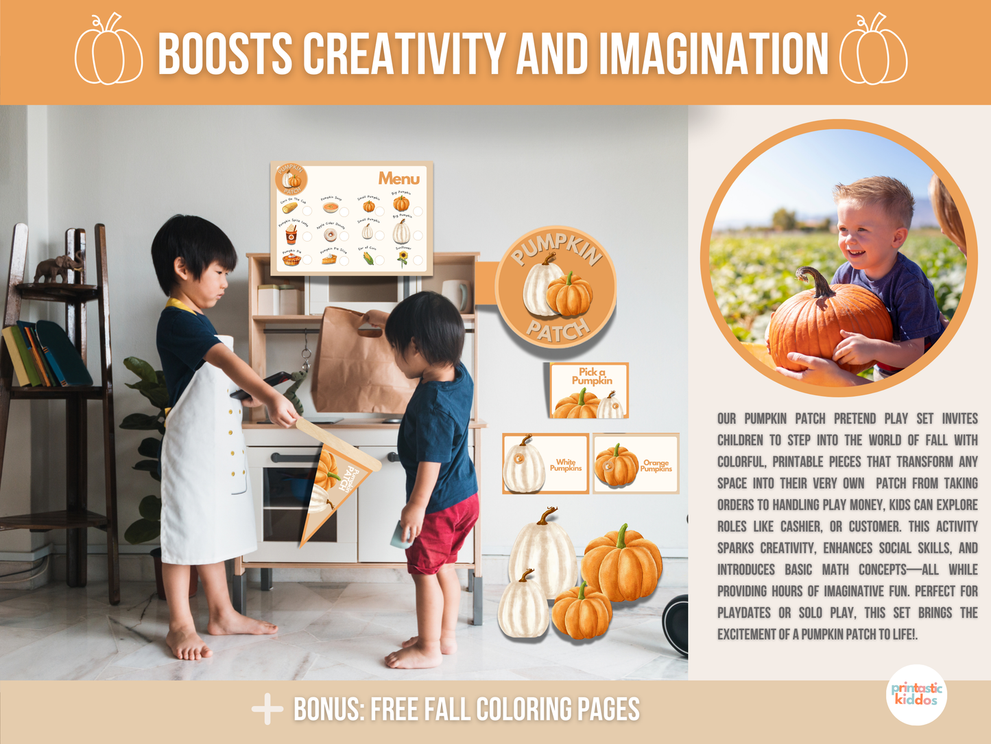 Printable Pumpkin Patch Pretend Play For Kids